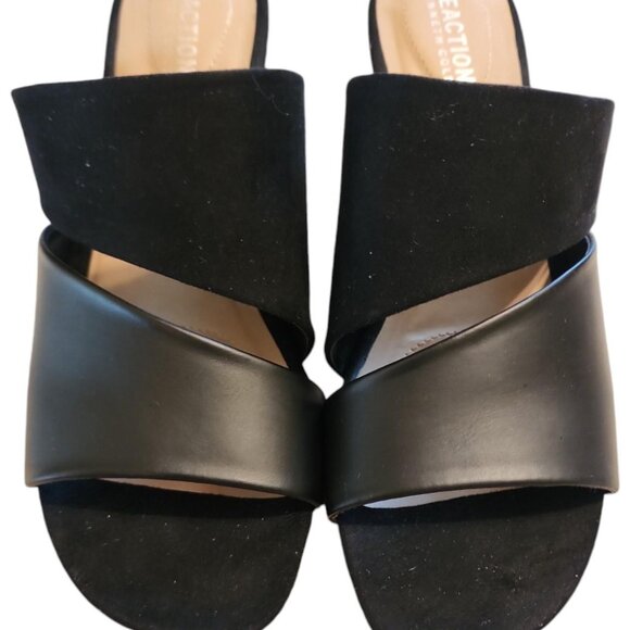 Kenneth Cole Black Wedge Sandals size 8.5 - Picture 3 of 4